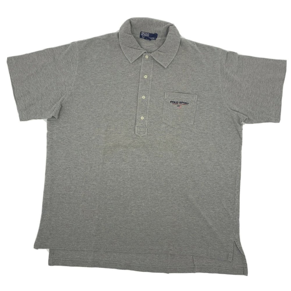 Men's Polo by‎ Ralph Lauren Short Sleeve Pocket Polo Shirt Gray XXL Polo Sport